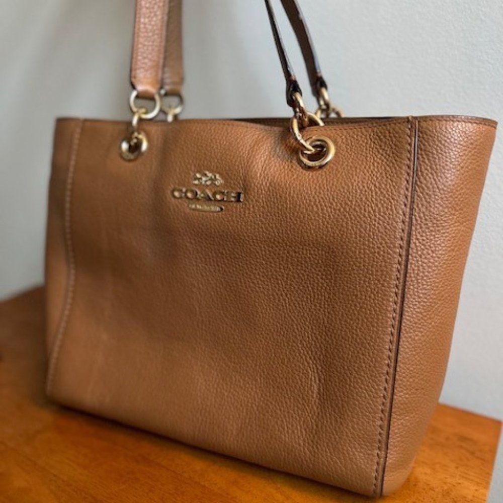 COPY - Tan and gold Coach Purse and matching wallet